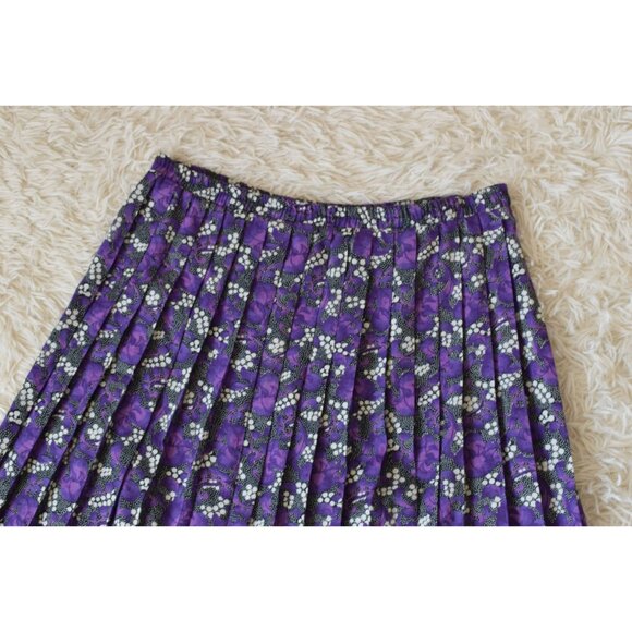 Vintage 90s Floral Botanical Poly/Rayon Midi‎ Skirt size 12 | 34waist - Picture 8 of 9